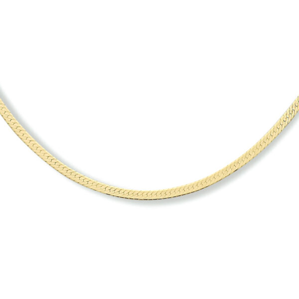 collier slang plat 2,0 mm 40 + 4 cm 3 micron zilver verguld (geel)