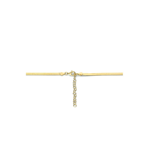 collier slang plat 3,3 mm 40 + 5 cm 3 micron zilver verguld (geel) - Afbeelding 3