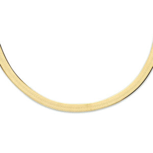 collier slang plat 3,3 mm 40 + 5 cm 3 micron zilver verguld (geel)