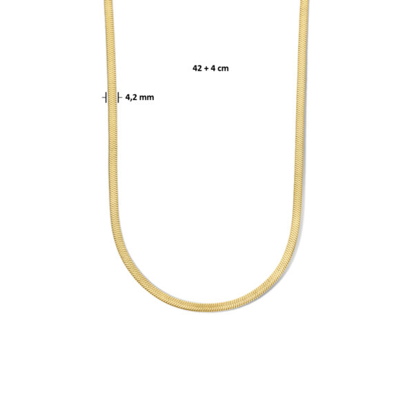 collier slang plat 4,2 mm 42 + 4 cm ion plating edelstaal - Afbeelding 4