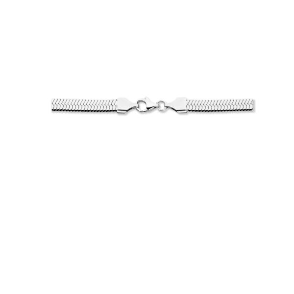 collier slang plat 6,3 mm 42 cm edelstaal - Afbeelding 3