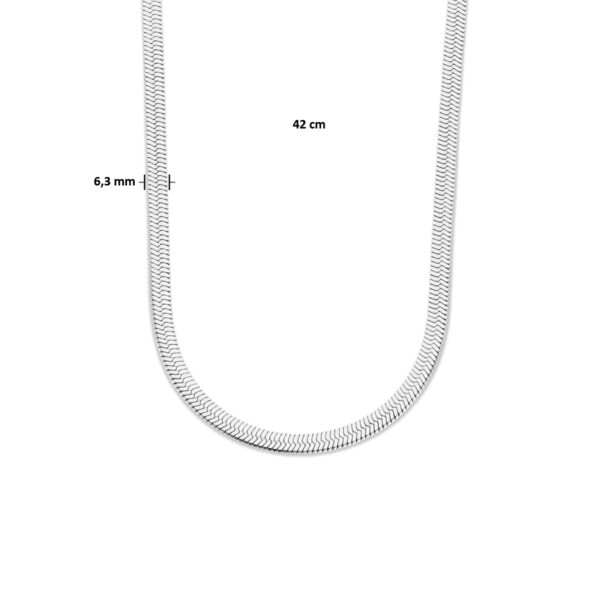 collier slang plat 6,3 mm 42 cm edelstaal - Afbeelding 4