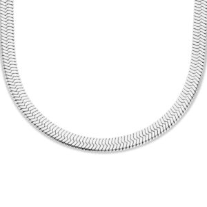 collier slang plat 6,3 mm 42 cm edelstaal