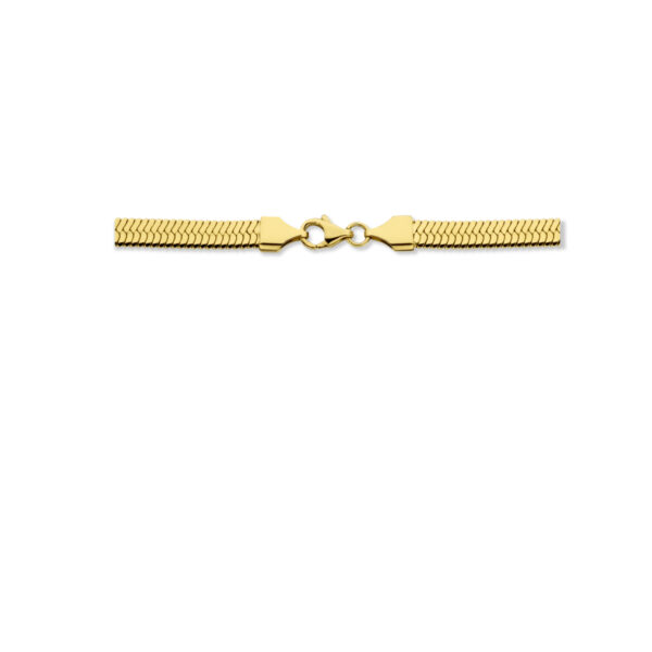 collier slang plat 6,3 mm 42 cm ion plating edelstaal - Afbeelding 3