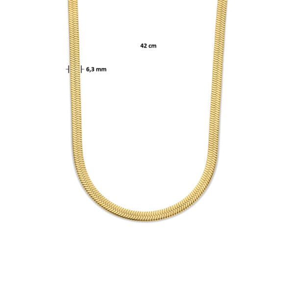 collier slang plat 6,3 mm 42 cm ion plating edelstaal - Afbeelding 4