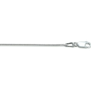 collier slang rond 1,2 mm 41 + 4 cm zilver wit