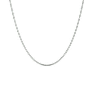 collier slang rond 1,4 mm 41 + 4 cm zilver gerhodineerd