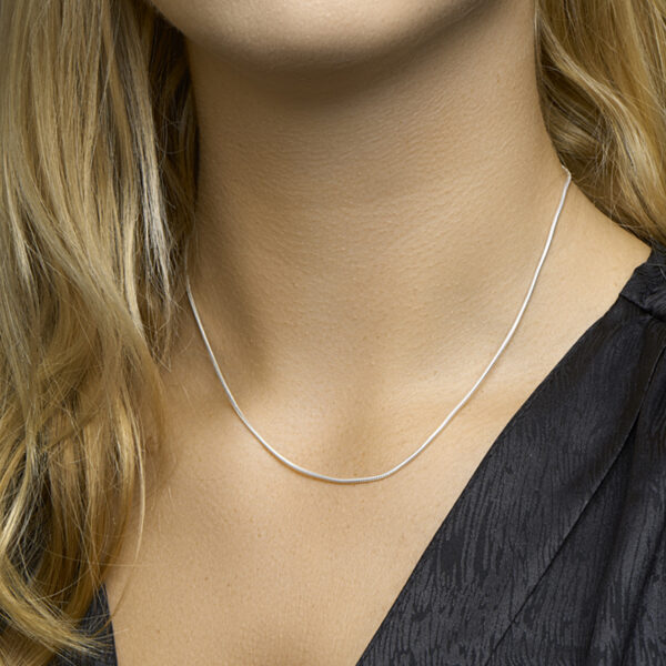 collier slang rond 1,4 mm zilver wit - Afbeelding 2