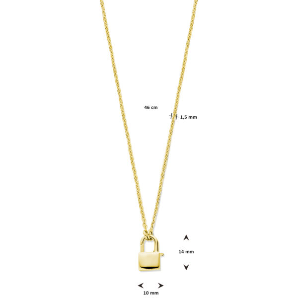 collier slot 1,5 mm 46 cm 3 micron zilver verguld (geel) - Afbeelding 3