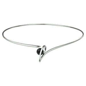 collier spang onyx 42 cm zilver gerhodineerd
