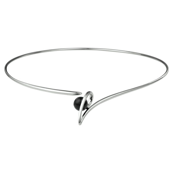 collier spang onyx 42 cm zilver gerhodineerd