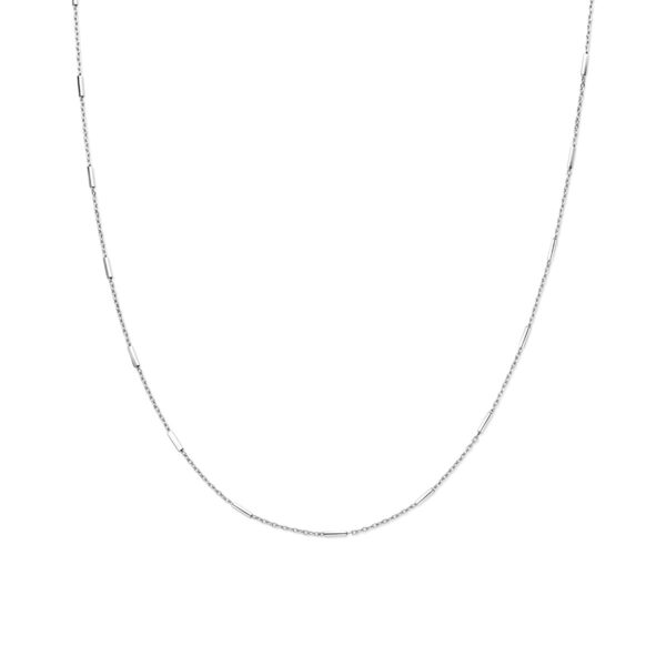 collier staafjes 1,6 mm 46 cm zilver gerhodineerd
