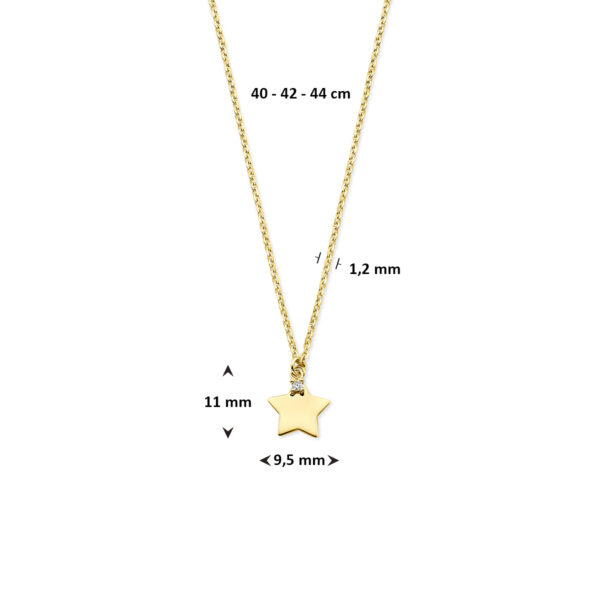collier ster zirkonia 40 - 42 - 44 cm 14K geelgoud - Afbeelding 4