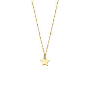 collier ster zirkonia 40 - 42 - 44 cm 14K geelgoud
