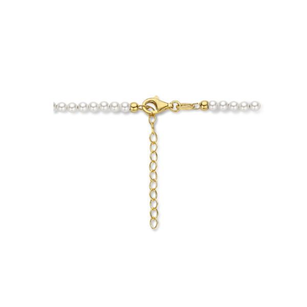 collier synth. parel 3,0 mm 40 + 4 cm 1 micron zilver verguld (geel) - Afbeelding 3