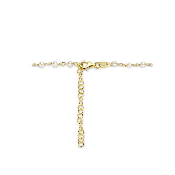 collier synth. parels 40 + 5 cm 1 micron zilver verguld (geel) - Afbeelding 3