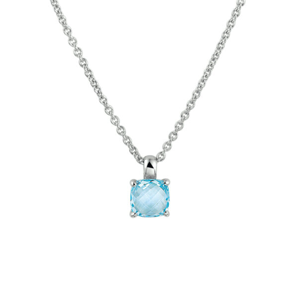 collier topaas 41 + 4 cm zilver gerhodineerd