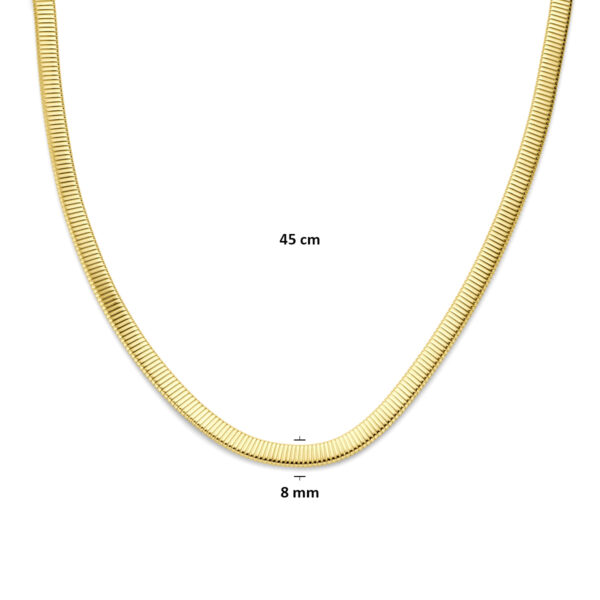 collier tubogas 8 mm 45 cm 14K geelgoud - Afbeelding 4