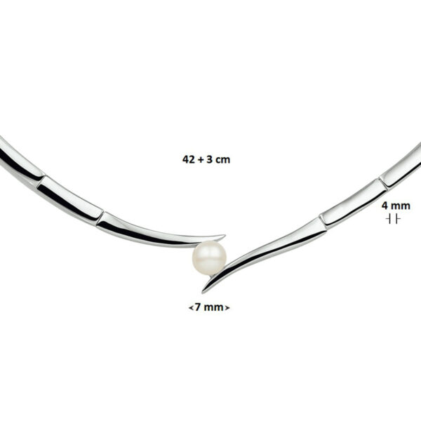 collier tussenstuk parel 42 + 3 cm zilver gerhodineerd - Afbeelding 2