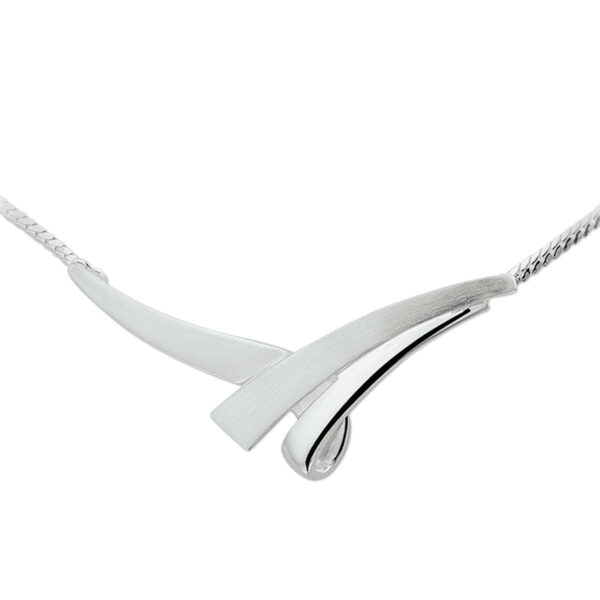 collier tussenstuk poli/mat 42 + 3 cm zilver wit
