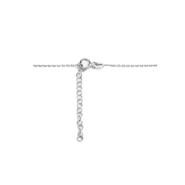 collier tussenstuk zirkonia 42 - 45 cm zilver gerhodineerd - Afbeelding 3