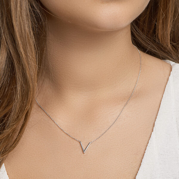 collier v 41 + 4 cm zilver gerhodineerd - Afbeelding 2