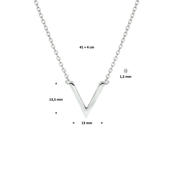 collier v 41 + 4 cm zilver gerhodineerd - Afbeelding 3