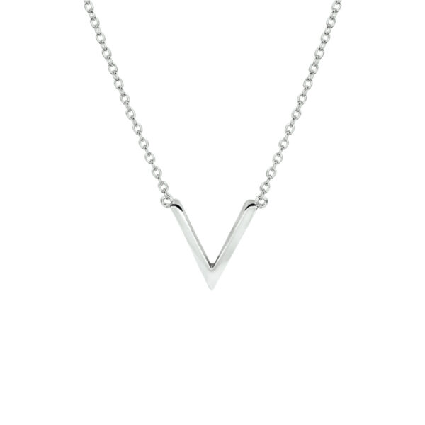 collier v 41 + 4 cm zilver gerhodineerd