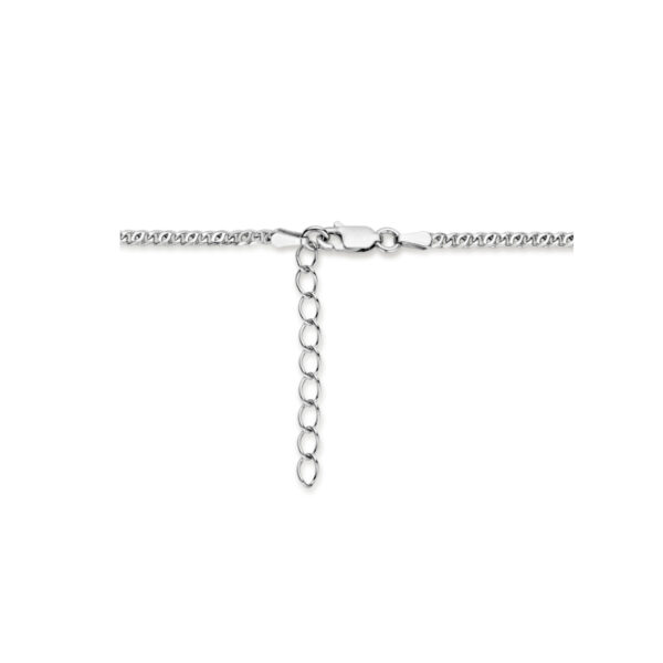 collier valkenoog 2.5mm 40 + 4 cm zilver gerhodineerd - Afbeelding 3