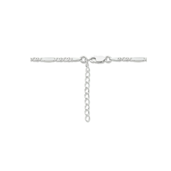collier valkenoog met tussenstuk 2,4 mm 40 + 4 cm zilver gerhodineerd - Afbeelding 3