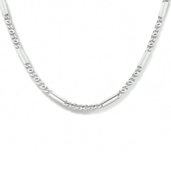collier valkenoog met tussenstuk 2,4 mm 40 + 4 cm zilver gerhodineerd
