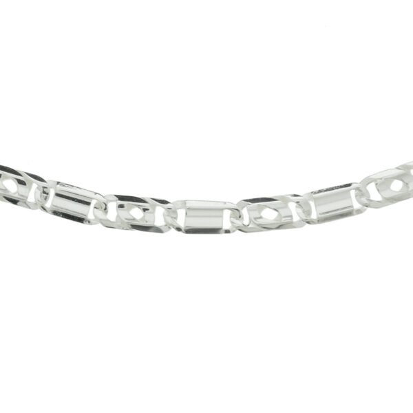 collier valkenoog met tussenstuk 5,5 mm 50 cm zilver wit