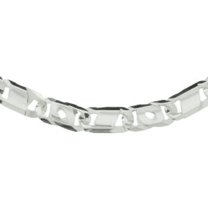 collier valkenoog met tussenstuk 8,5 mm 60 cm zilver wit