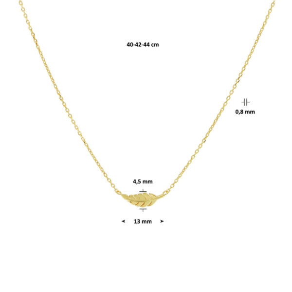 collier veer 0,8 mm 40 - 42 - 44 cm 14K geelgoud - Afbeelding 4