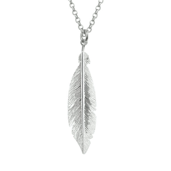 collier veer 41 + 3 cm zilver gerhodineerd