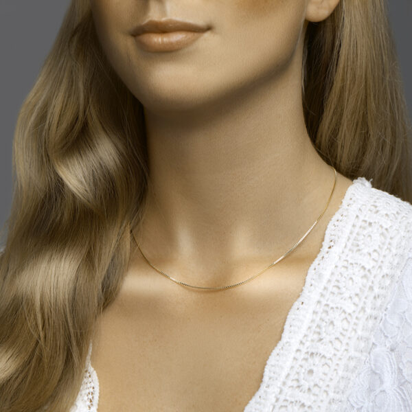 collier venetiaans 1,1 mm 41 + 4 cm 3 micron zilver verguld (geel) - Afbeelding 2