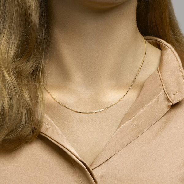 collier venetiaans 1,3 mm 41 + 4 cm 3 micron zilver verguld (geel) - Afbeelding 2