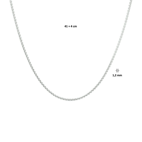 collier venetiaans bol 1,2 mm 41 + 4 cm zilver wit - Afbeelding 2