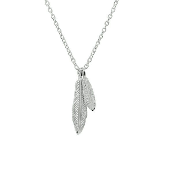 collier veren 41 + 4 cm zilver gerhodineerd
