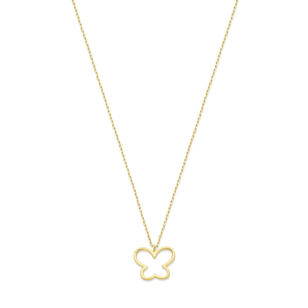collier vlinder 36 - 38 - 40 cm 14K geelgoud