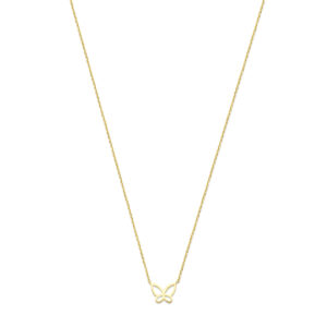 collier vlinder 40 - 42 - 44 cm 14K geelgoud