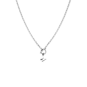 collier vlinder kapittelslot 42 cm zilver gerhodineerd