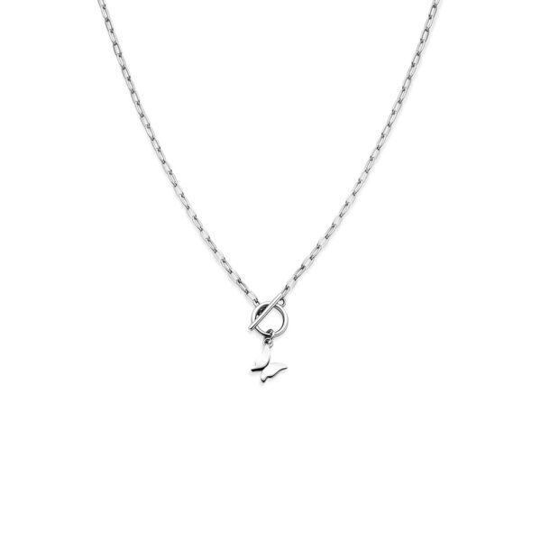 collier vlinder kapittelslot 42 cm zilver gerhodineerd