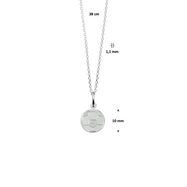 collier voetbal 38 cm zilver wit - Afbeelding 3