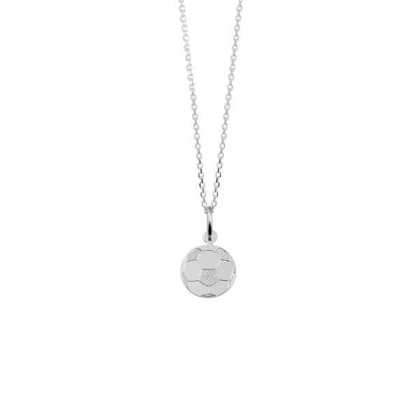 collier voetbal 38 cm zilver wit