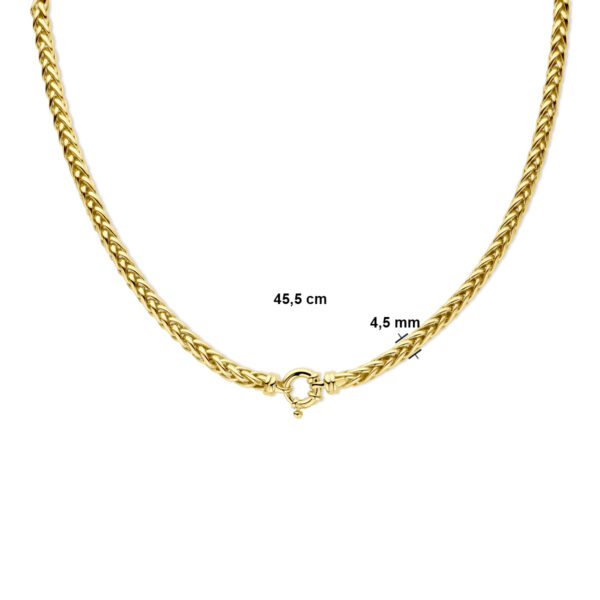 collier vossestaart 4,5 mm 45,5 cm met groot springslot Silgold (geel met zilverkern) - Afbeelding 4