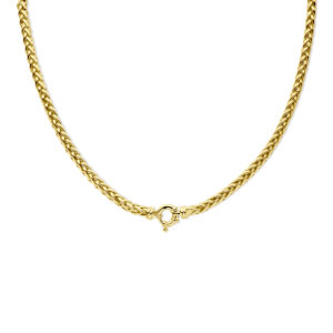 collier vossestaart 4,5 mm 45,5 cm met groot springslot Silgold (geel met zilverkern)