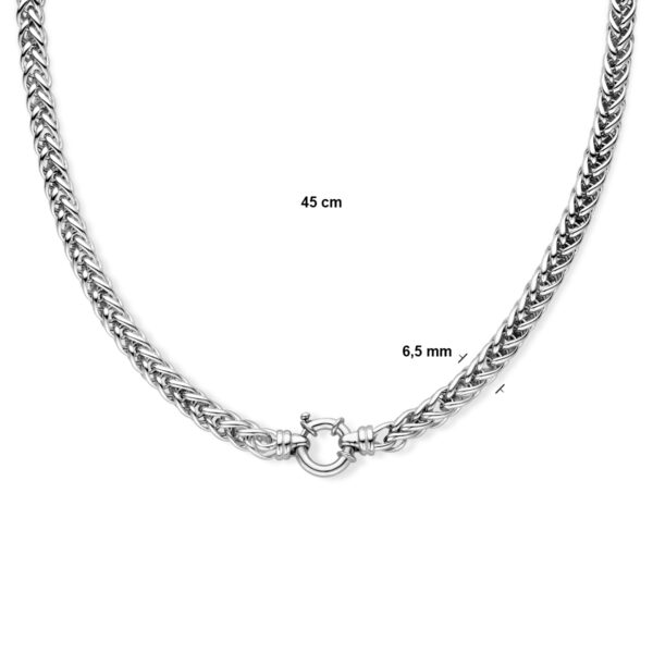 collier vossestaart 6,5 mm met groot springslot zilver gerhodineerd - Afbeelding 3
