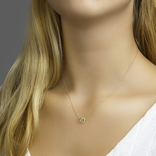 collier zirkonia 0,8 mm 40 + 4 cm 14K geelgoud - Afbeelding 2