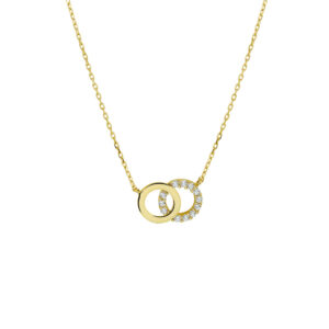 collier zirkonia 0,8 mm 40 + 4 cm 14K geelgoud